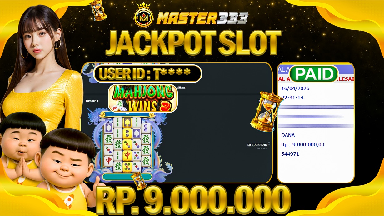 JACKPOT Rp 9.000.000 JUTA DIMASTER333 LANGSUNG BAYAR LUNAS